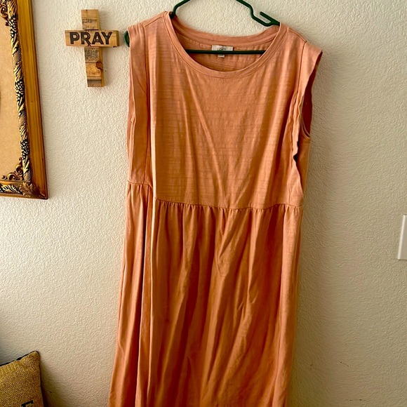 LOFT Dresses & Skirts - Loft pink mauve maxi sleeveless cotton blend XL